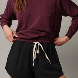 LA JOLLA shorts in gauze - black