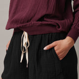 LA JOLLA shorts in gauze - black