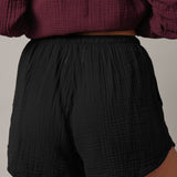 LA JOLLA shorts in gauze - black