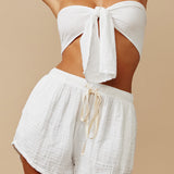 LA JOLLA shorts in gauze - white