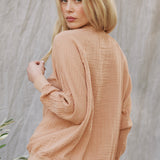 LA QUINTA raglan sweatshirt in double gauze - latte
