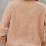 LA QUINTA raglan sweatshirt in double gauze - latte