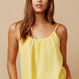 PLAYA tank top in lightweight gauze - daffodil