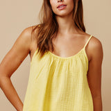PLAYA tank top in lightweight gauze - daffodil