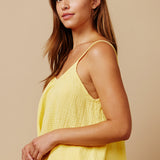 PLAYA tank top in lightweight gauze - daffodil
