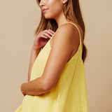 PLAYA tank top in lightweight gauze - daffodil