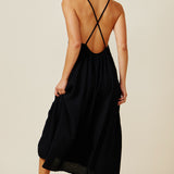 SEYCHELLES cross back maxi in naked - black