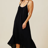 SEYCHELLES cross back maxi in naked - black