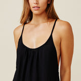 SEYCHELLES cross back maxi in naked - black