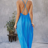 SEYCHELLES cross back maxi in naked - moroccan blue