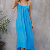 SEYCHELLES cross back maxi in naked - moroccan blue