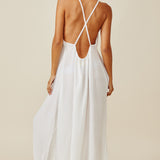 SEYCHELLES cross back maxi in naked - white