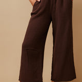 THE PINES beach pant in double gauze - chocolate