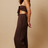 THE PINES beach pant in double gauze - chocolate