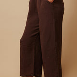 THE PINES beach pant in double gauze - chocolate