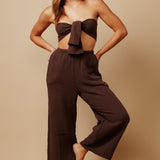 THE PINES beach pant in double gauze - chocolate