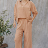 THE PINES beach pant in double gauze - latte