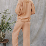 THE PINES beach pant in double gauze - latte