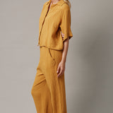 THE PINES beach pant in double gauze - turmeric