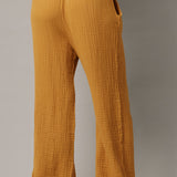 THE PINES beach pant in double gauze - turmeric