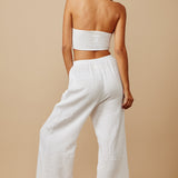 THE PINES beach pant in double gauze - white
