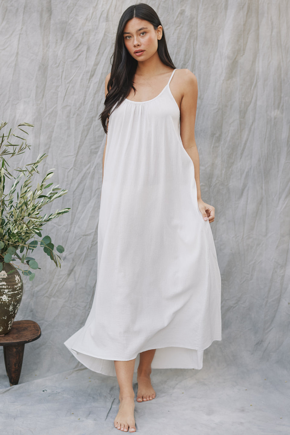 9seed maxi dress Low Back Maxi Dress - TULUM lightweight gauze