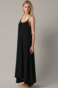 TULUM low back maxi in lightweight gauze - moss