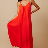 TULUM low back maxi in lightweight gauze - dahlia