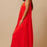 TULUM low back maxi in lightweight gauze - dahlia