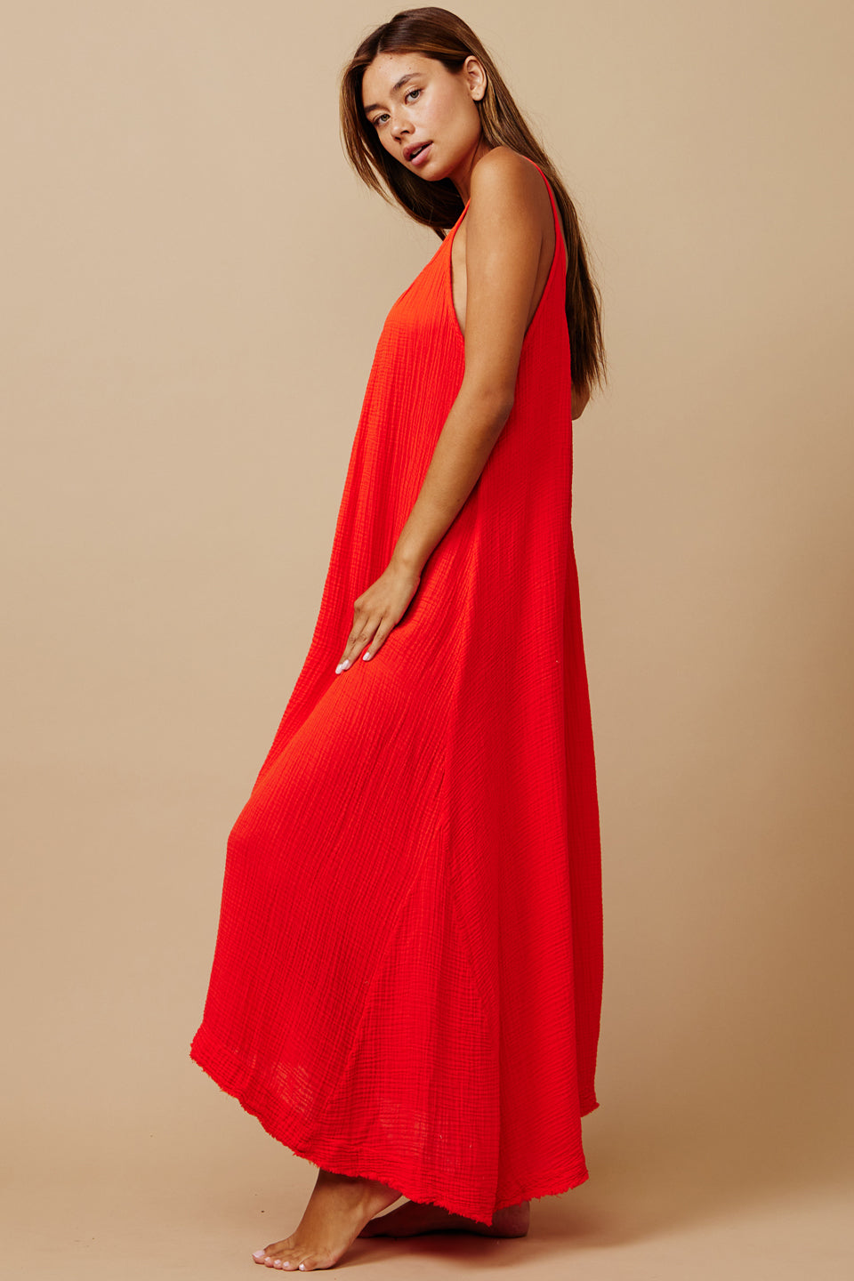 9seed tulum maxi dress TULUM low back maxi in lightweight gauze