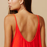 TULUM low back maxi in lightweight gauze - dahlia