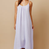 TULUM low back maxi in lightweight gauze - lilac