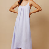 TULUM low back maxi in lightweight gauze - lilac