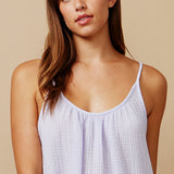 TULUM low back maxi in lightweight gauze - lilac