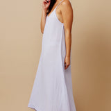 TULUM low back maxi in lightweight gauze - lilac