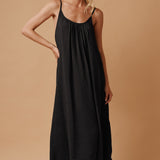 TULUM low back maxi in naked - black