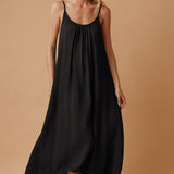 TULUM low back maxi in naked - black