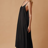 TULUM low back maxi in naked - black