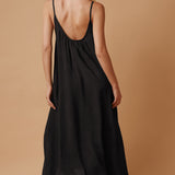 TULUM low back maxi in naked - black