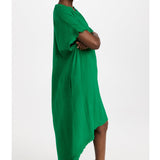 TUNISIA short sleeve caftan in lightweight gauze - kelly