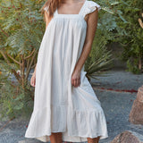 TUSCANY reversible garden dress in gauze - white