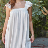 TUSCANY reversible garden dress in gauze - white