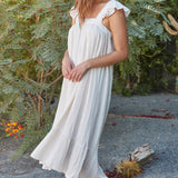 TUSCANY reversible garden dress in gauze - white