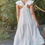 TUSCANY reversible garden dress in gauze - white