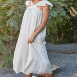 TUSCANY reversible garden dress in gauze - white