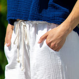 FIRE ISLAND surf pant in double gauze - white