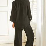 THE PINES beach pant in double gauze - black