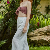 THE PINES beach pant in double gauze - white