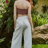 THE PINES beach pant in double gauze - white